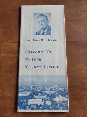 Senator Barry Goldwater ''Welcomes You Washington D.C.'' VINTAGE Map/Brochure