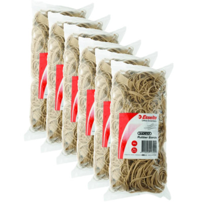 NEW 6 Bags Esselte Rubber Bands Assorted Sizes 500g Bag Pack Bulk