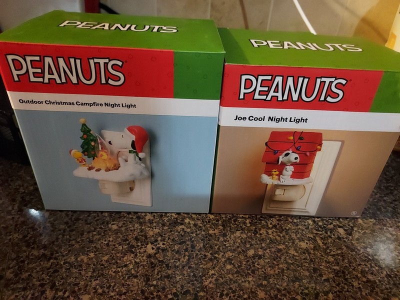 Christmas Snoopy Nite Lights [2] NIB