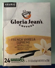 GLORIA JEAN'S FRENCH VANILLA SUPREME KEURIG K-CUP PODS COFFEE 24CT