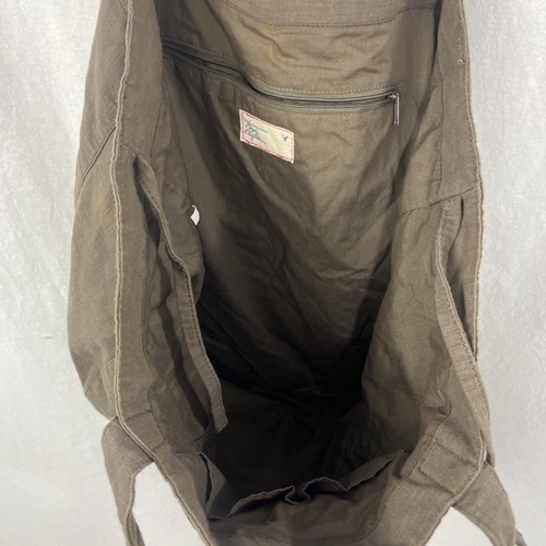 American Eagle Outfitters Embroidered CAROUSEL Shopping Tote Bag AEO Brown Large - Picture 5 of 6