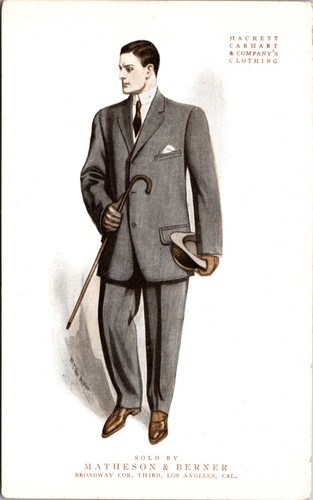Los Angeles CA Matheson & Berner Man in Grey Suit Advertising Postcard c 1906