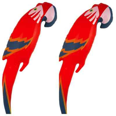 2 x Aufblasbare Blow Up Papageien 48 cm Hawaii Piraten Party Deko Junggesellinnenabschied