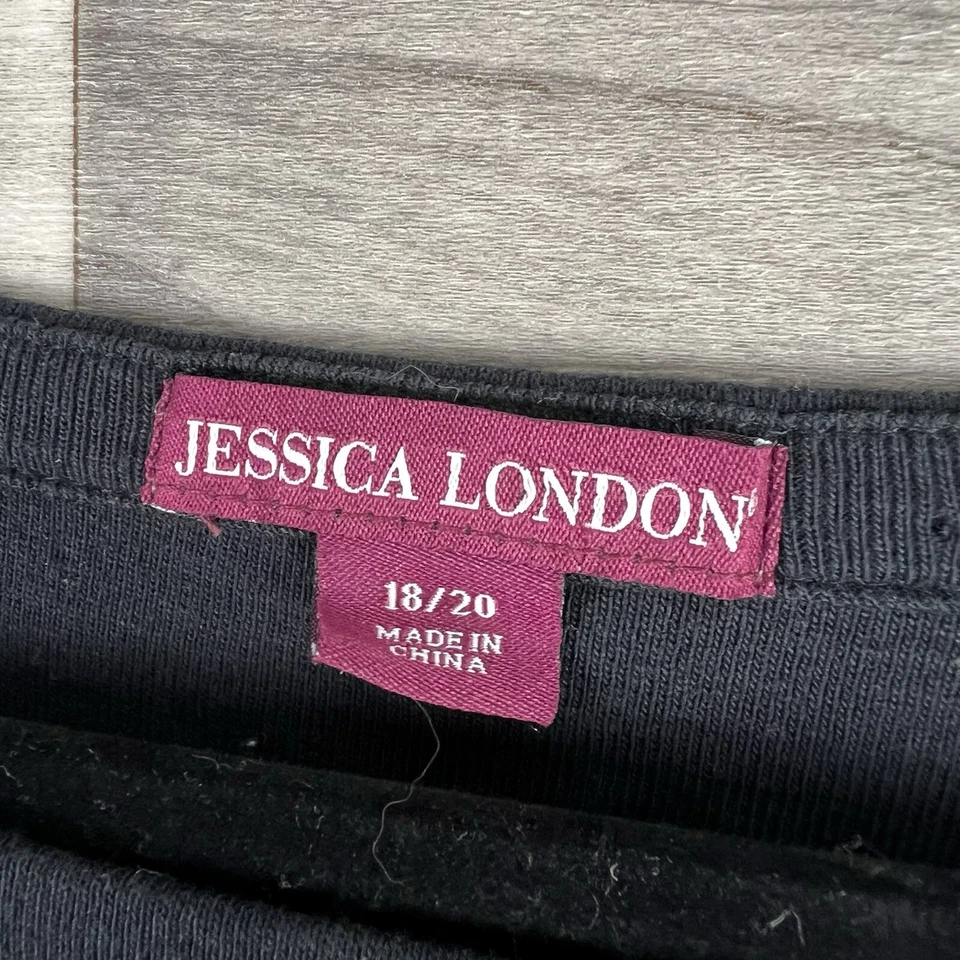 Платье-свитер женское Jessica London 18/20 черно-белое с коротким рукавом большого размера - Изображение 3 из 4