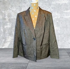 SUIT STUDIO NY Women's PLUS Size 14W Charcoal Blazer Blazer Suit Jacket 