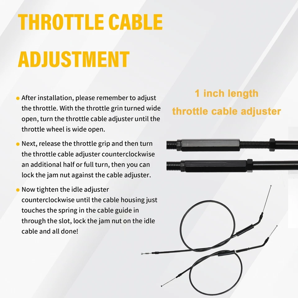 38" Stainless Steel Throttle Idle Cables for Harley 07-13 Sportster 96-17 Dyna - Image 4 of 4