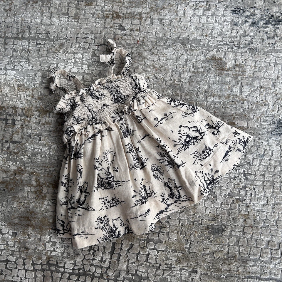 Baby Gap Lino Algodón Brannan Oso Calado Sin Mangas Solero Inodoro 3 6 Meses Foto 2 de 4