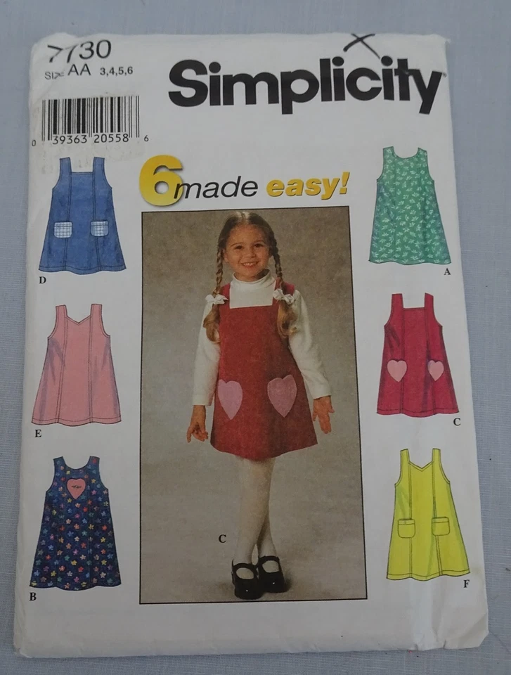 UNCUT Lot of 6 Childs Sewing Patterns 7730 8936 7277 7311 7453 6161 szs 2 to 6 - Image 2 of 4