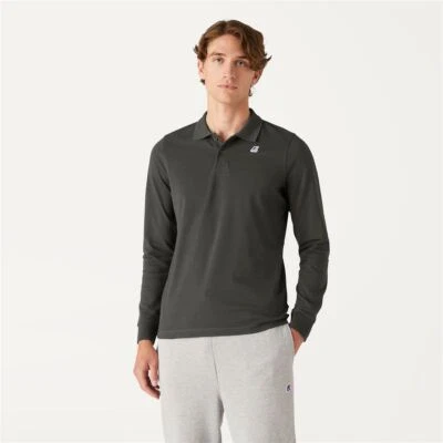 K-WAY Homme Polo Manches Longues Art. K008JB0 Modèle Rochel Contrast Stretch - Photo 1/4