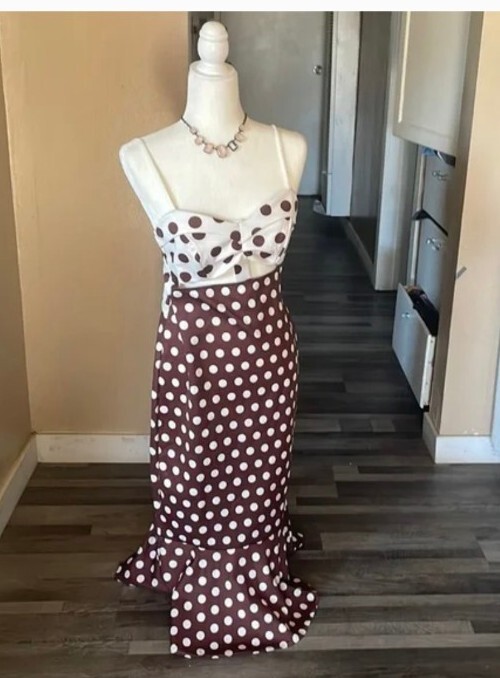 Venus dress Brown Polka Dot | eBay