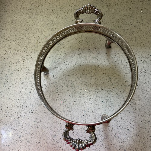 Vintage Round Casserole Holder Silver plated 9” - Picture 5 of 9
