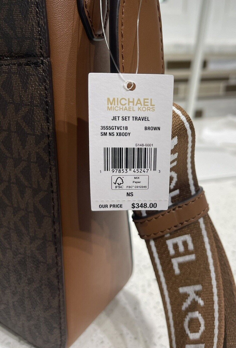 る〜か　ブラウン MICHAEL KORS JET SET TRAVEL SMALL ZIP CROSSBODY MESSENGER BAG TOTE
