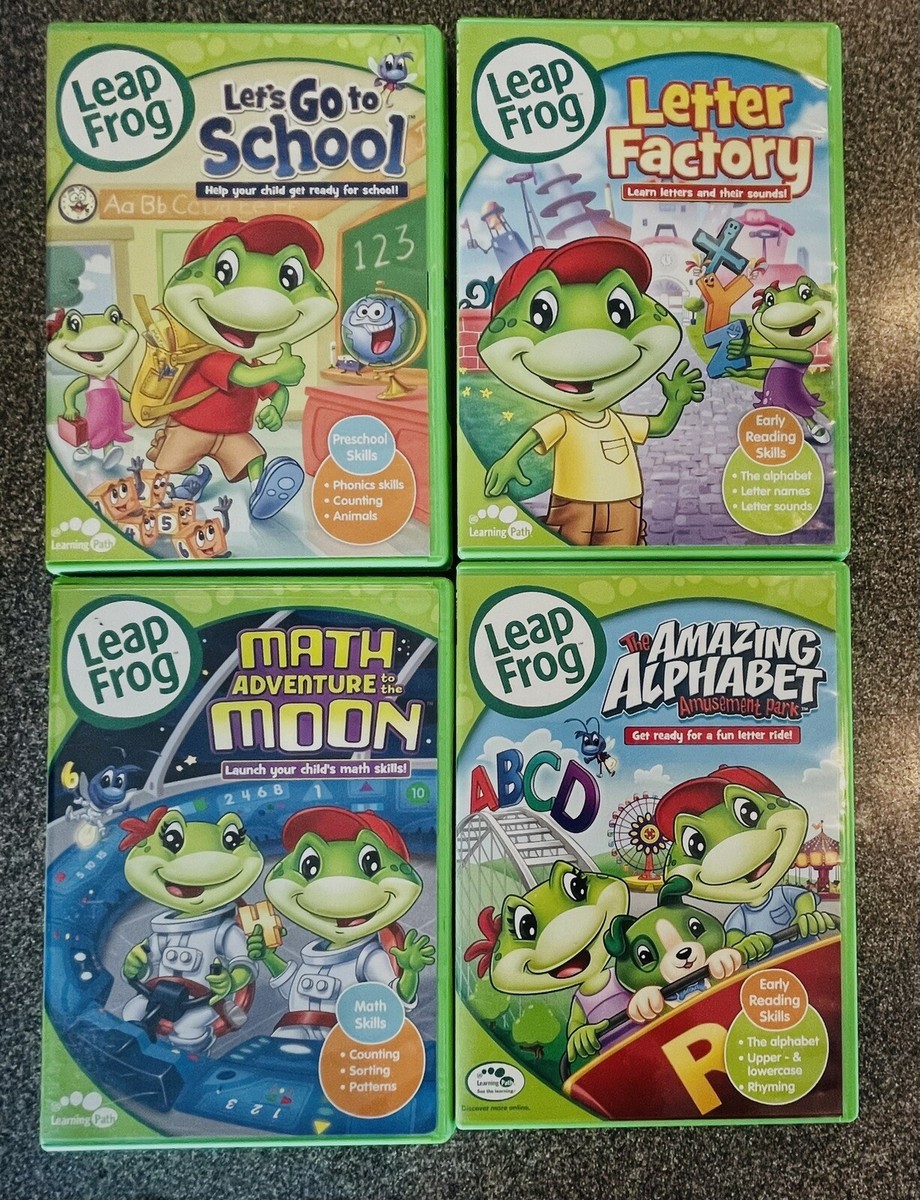 Leap Frog DVD5枚セット【アルファベットカードおまけつき】 LOT of 4: Leap Frog DVDs - Moon Math/Amazing Alphabet