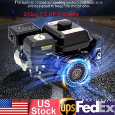 7.5 HP 4-Stroke Electric Start Go Kart Log Splitter Gas Engine Motor Power 212cc
