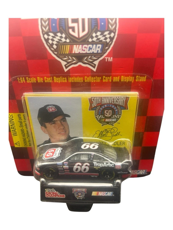 Nascar Racing Champions 1998 #66 Phillips 66 Elliott Sadler coche fundido a presión en tarjeta Foto 3 de 3
