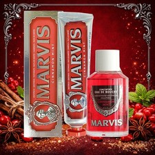 Marvis Cinnamon Flavour Toothpaste 85ml + Cinnamon Mouthwash 120ml Set