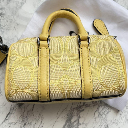 COACH Bag Charm Keychain Mini Pouch Yellow 6cm×11cm×5.5cm Item Gift From Japan - Picture 6 of 12