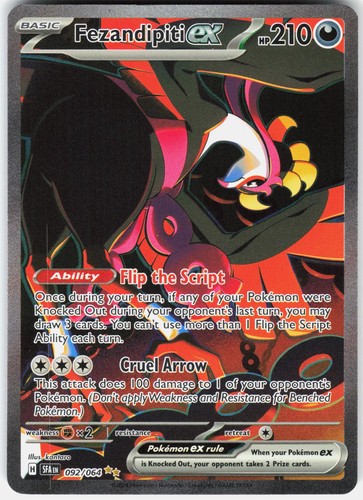 Pokemon Fezandipiti ex 092/064 Shrouded Fable Pokemon Holo NM