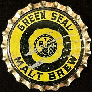 GREEN SEAL MALT BREW UNUSED CORK LINED BEER BOTTLE CAP BUCKEYE TOLEDO OHIO CROWN