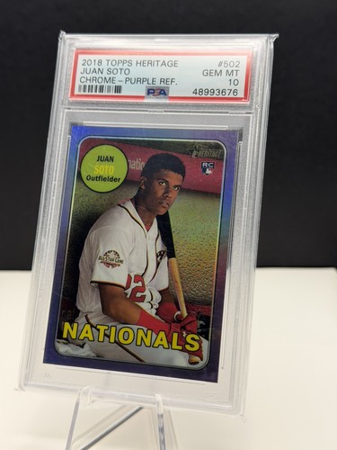 2018 Topps Heritage Juan Soto Chrome Purple Refractor #THC-502 RC PSA 10