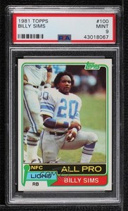 1981 Topps Billy Sims #100 PSA 9 MINT Rookie RC
