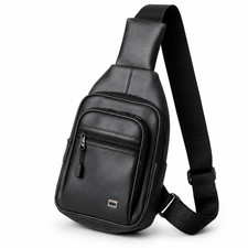 Crossbody Bag Small Sling Bag For Men Leather Bag Man Purse Slim Chest Backpack