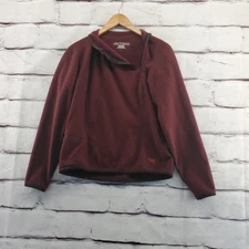 Arc'teryx Fleece Pullover Womens Medium Burgundy Quarter Zip Polartec Grid