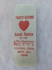 1908 TOLEDO OH 67th OHIO INFANTRY GAR CIVIL WAR VET GRAND ARMY REUNION RIBBON