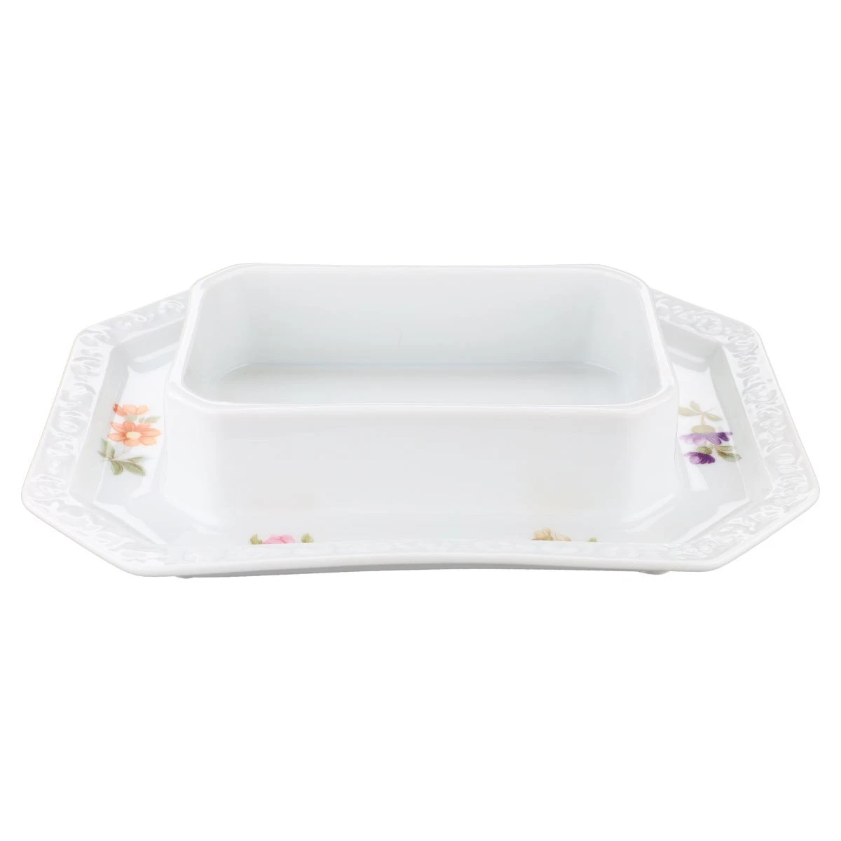 Butter dish base square Rosenthal Maria summer bouquet