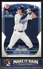 Brayden Taylor 1st 2023 Bowman Draft #BD-60 Tampa Bay Rays
