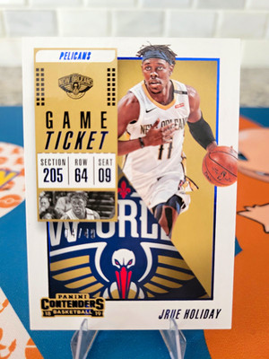 Panini 2018-19 Contenders Jrue Holiday Game Ticket Blue #91 Pelicans /49