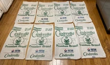 Vintage Lot Of 8 Cinderella Brand Flour Sacks Feed Sack Material NOS