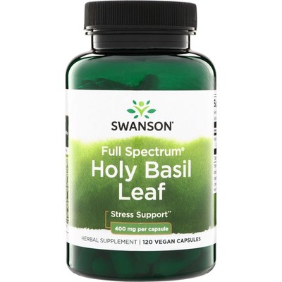 Swanson Holy Basil Leaf (Tulsi) - Stress Support Supplement 120 Capsules, 800mg