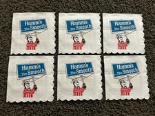 Lot Of 6 Vtg 1960s 60s NOS Hamm's Hamms Beer Paper Napkins Barware Bear Logo
