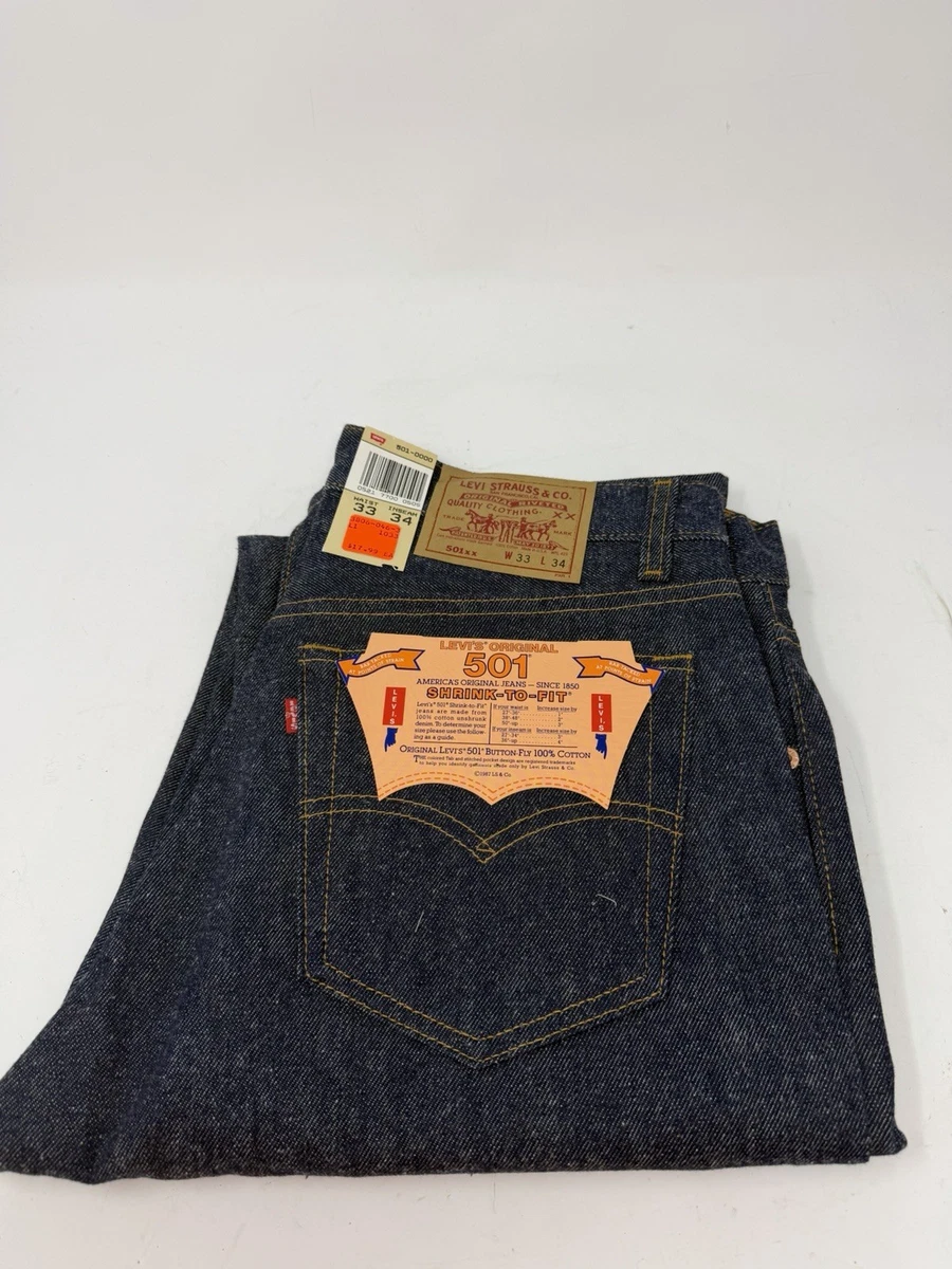 Vintage (1987) Deadstock Levis 501xx Jeans 33x34 Made in USA 501