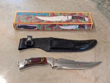 Chipaway "LITTLE KODIAK SKINNER" 12" Knife / Wood Handle / Leather Sheath