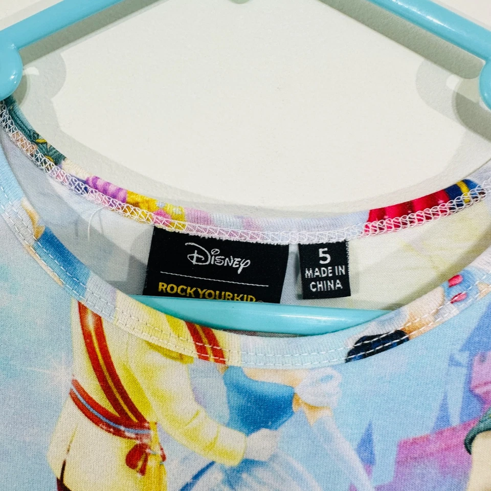 Rock Your Kid RYK Disney Princess Dress Frill Tulle Tutu Dress 5 EUC Pink Blue - image 3 of 4