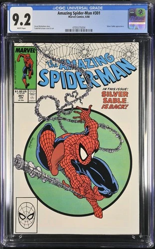 Amazing Spider-Man #301 CGC 9.2 1988 Todd McFarlane Cover | Silver Sable