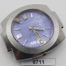 PROJECT TO FIX TECHNOS SS CUSHION THICK DAY DATE AUTOMATIC MENS WATCH 8711