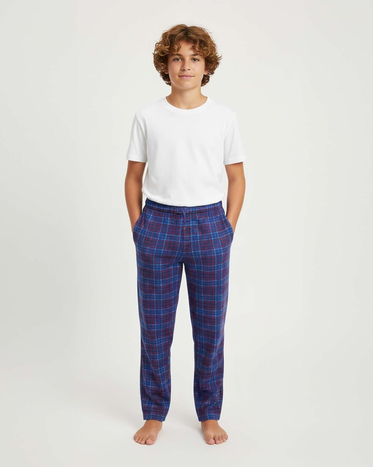 Boys Fleece Pyjama Bottoms 3 Pack Soft PJ Lounge Pants Kids Age 5-18 Years Warm image 2