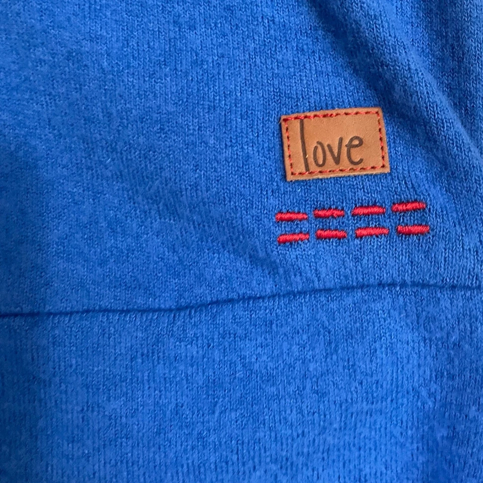 Suéter Peace Love World Azul Cuello Capucha Manga Larga Más 1X Pensamientos Positivos Foto 4 de 4