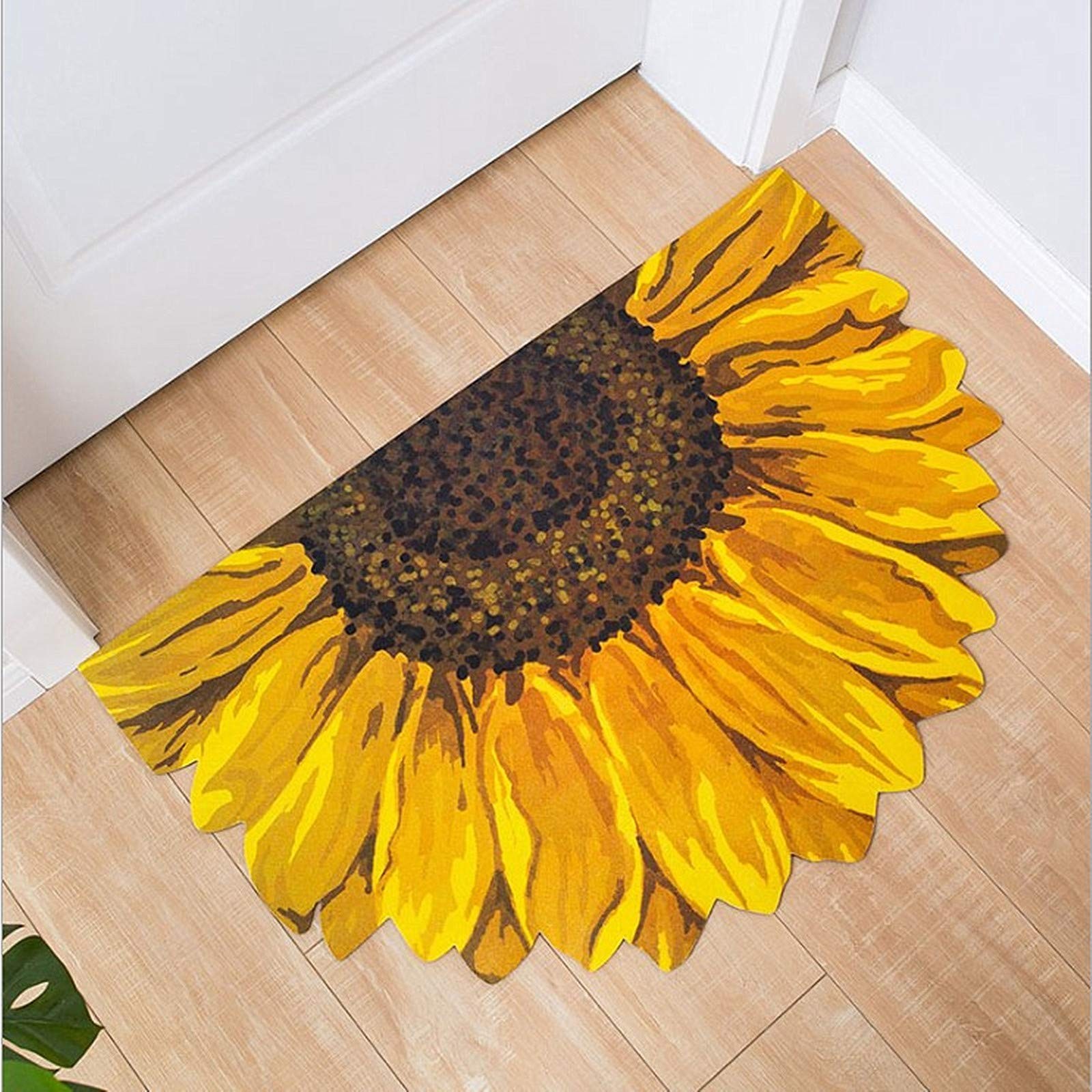 Yellow Sunflower Non-Slip Indoor Doormat 35x23 Inches with Rubber Back