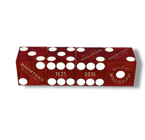 Boomtown Hotel Casino 2 Pair of Dark Red DICE (4 Total) Biloxi
