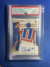 2022 National Treasures Chet Holmgren RPA Bronze/49 PSA 8/10  Patch Auto Rookie