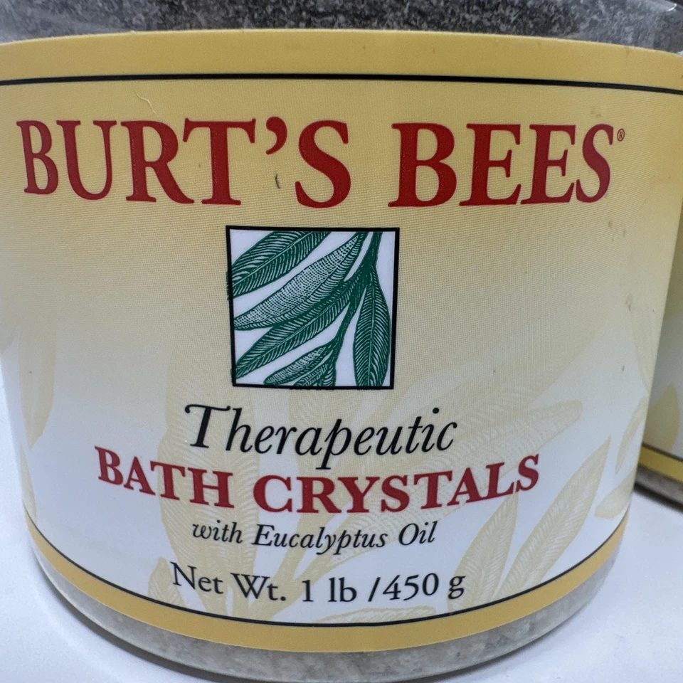 Burt's Bees Therapeutic Bath Crystals Eucalyptus Oil 1 lb Discontinued Lot x 2 - Image 2 of 4