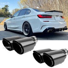 Carbon Fiber 2.5 Inlet Dual 4 Outlet Quad Exhaust Tip For G20 M340i 330i 330e
