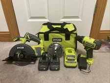 RYOBI PCL1201K2 One+ 2 piece tool kit 18V 1/2" 2x Batteries + Charger