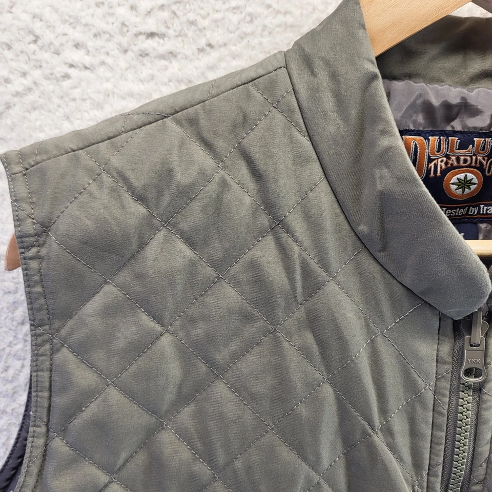 Vintage Duluth Trading Men Vest Large Tall Green Full Zip Pockets Fleece Outdoor - Image 3 of 4