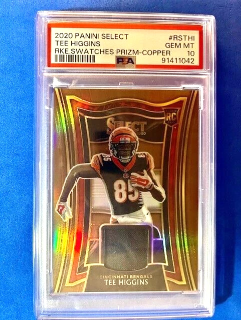 Tee Higgins Panini Select Rookie Swatches Prizm #RSTHI Copper