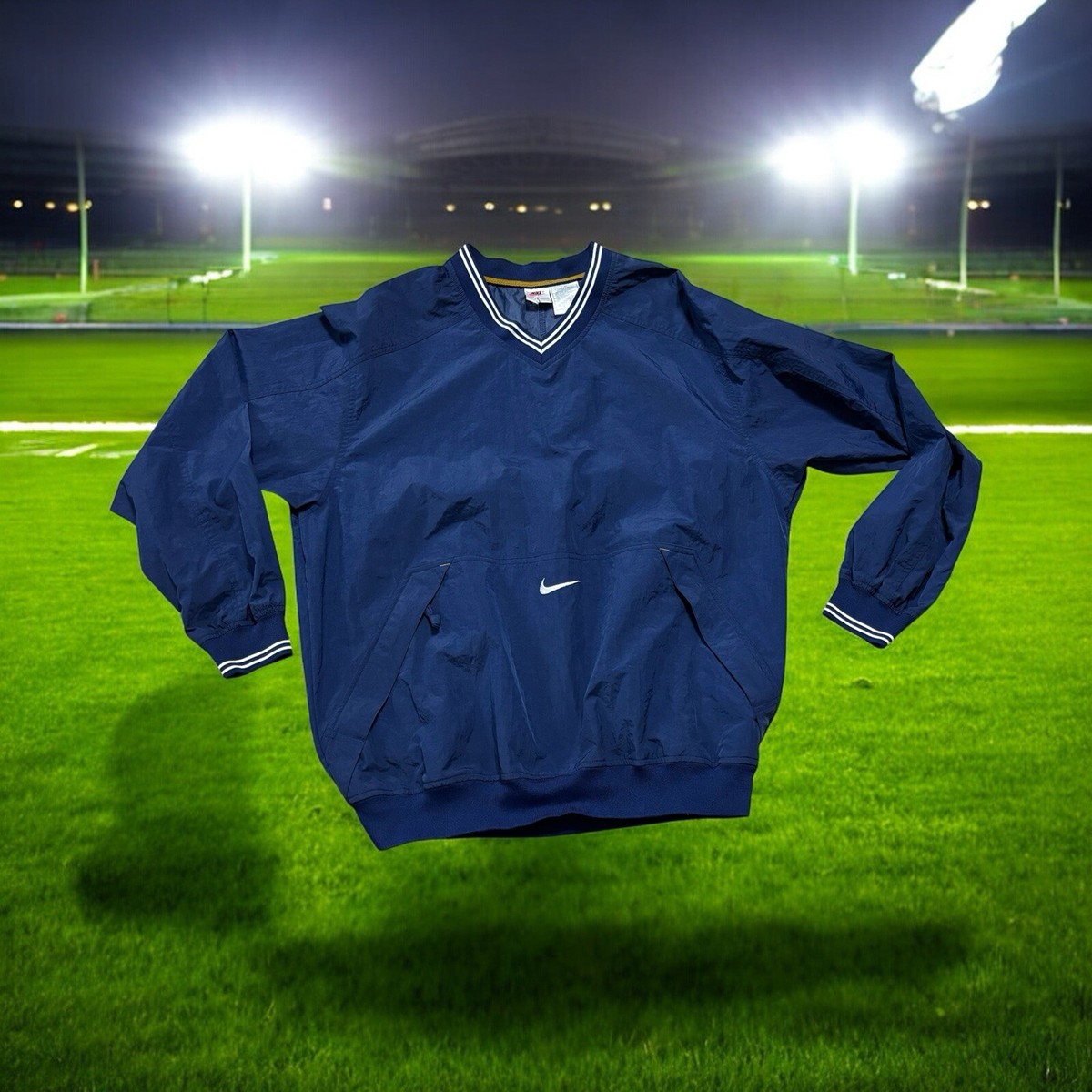 Vintage Nike Pullover Windbreaker Jacket Men Size LT Navy